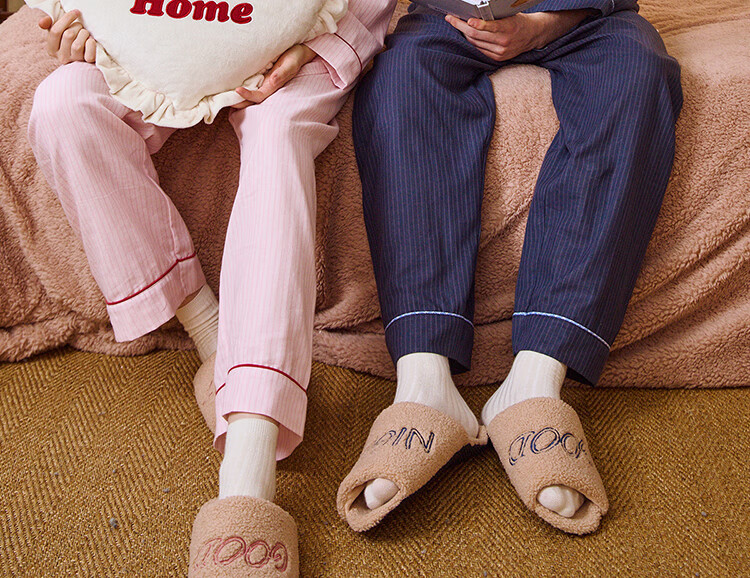 Gukoo Disney Series Striped Collar Cotton Long Sleeve Women's Pajama Set Couple Sleepwear Spring Autumn Ancient Pink S 11