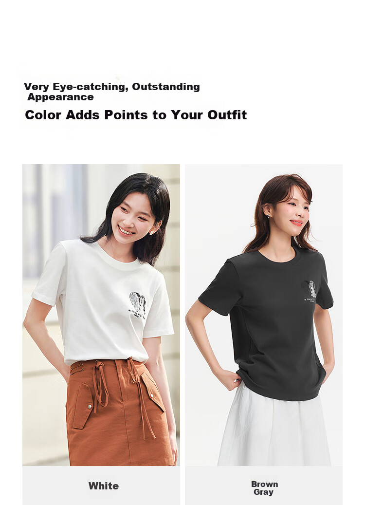 Semir [Mall Matching Style] Short Sleeve T-Shirt for Women, Dog Embroidery, Summer 2025 Loose Casual Clothing 101325100092 4