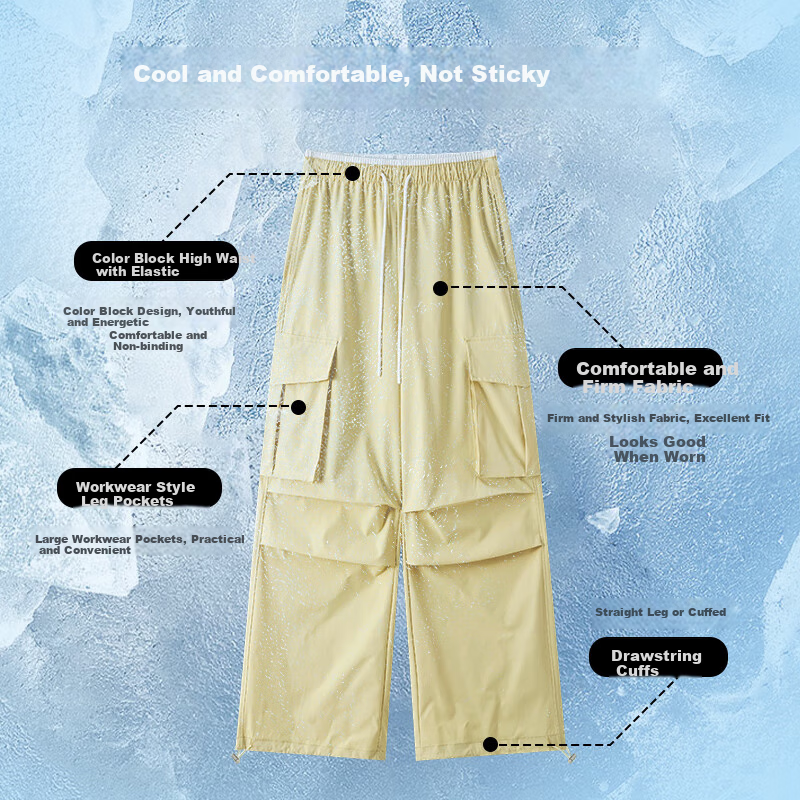 Free Style Women's Cargo Pants Summer Thin 2026 New High Waist Slim Drawstring Jogger Paratrooper Wide Leg Hiking Casual Pants