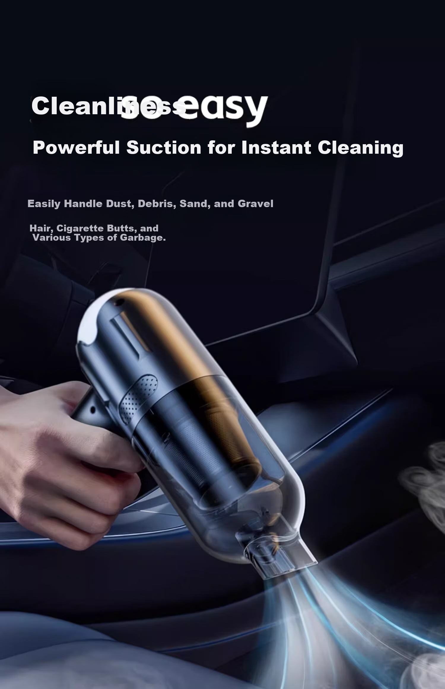AUTOWOEL Handheld Car Vacuum Cleaner High Power Cordless Portable Multi-Use Car Home Outdoor Blower and Suction Car Interior Cleaner 4