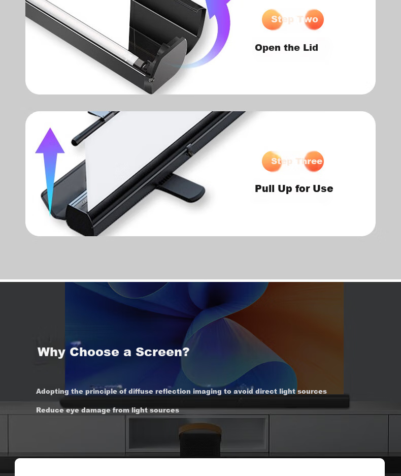 JINGMI Projection Screen, 80 Inches, 16:9 Aspect Ratio, Pull-Up Manual Screen, Full-Screen, G1 White Fiberglass, for Home Office And Outdoor Use, Portable And Movable Projector Scree 12