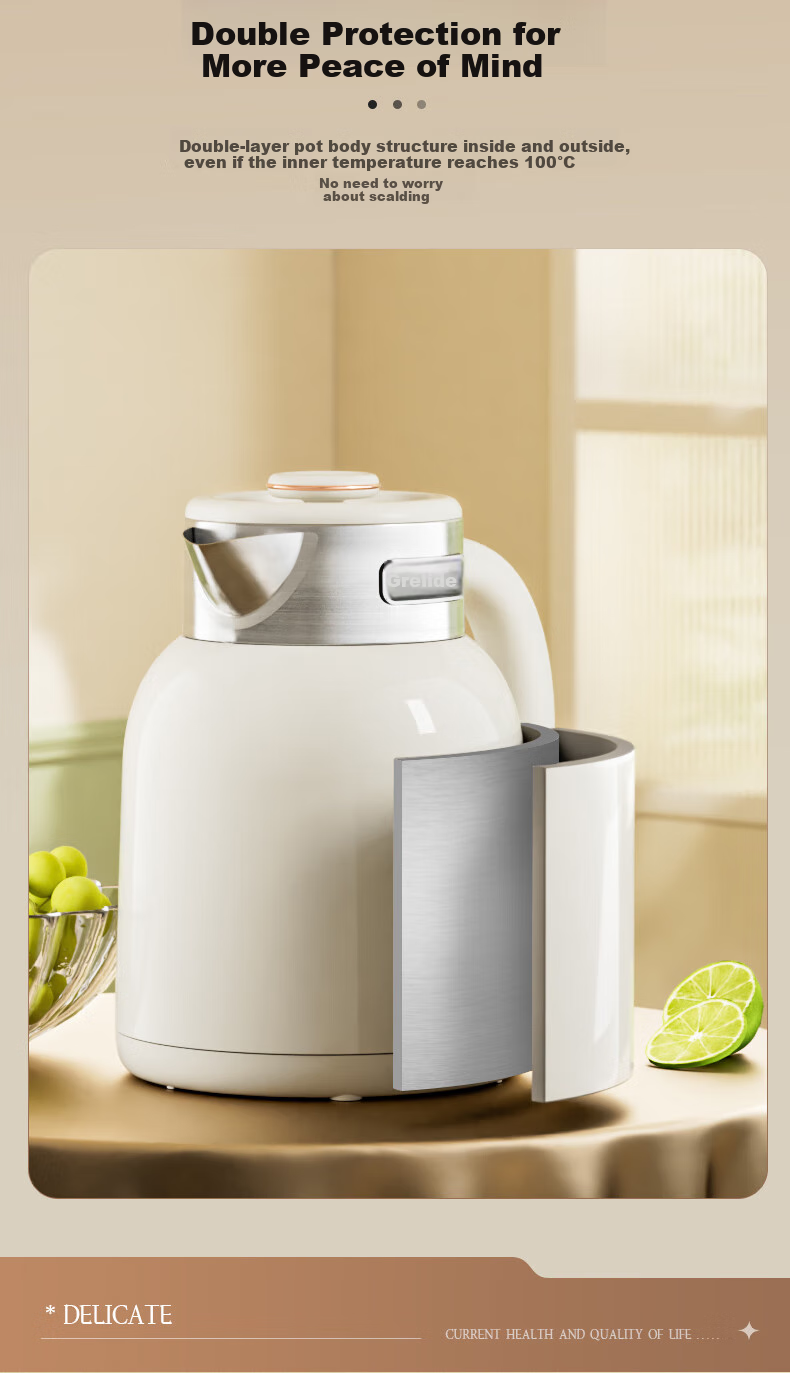 Grelide Electric Kettle with Multiple Temperature Settings, 1.5L Seamless Inner Pot, Constant Temperature Kettle, 304 Stainless Steel Water Boiler, Hot Water Kettle, D2315E-Ivory White 7
