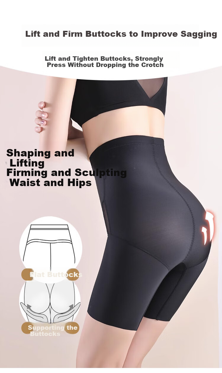 LangSha High-Waisted Seamless Shapewear Shorts for Women, Postpartum Butt-Lifting And Tummy Control Body Shaper Safety Shorts M 9