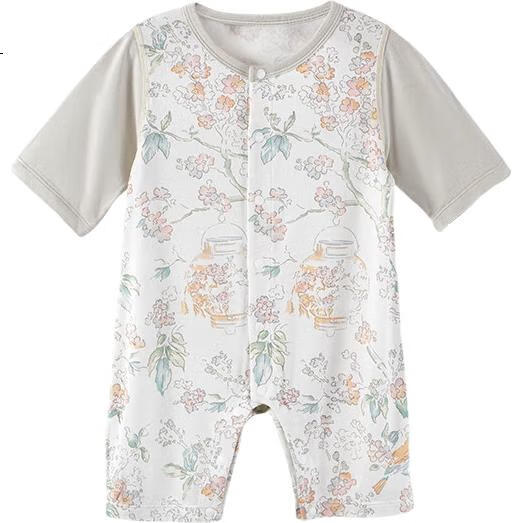 Beitaisi Baby Clothes, Summer Thin Romper, Three-Quarter Sleeve Air Conditioning Suit, Infant Bodysuit, Newborn Onesie