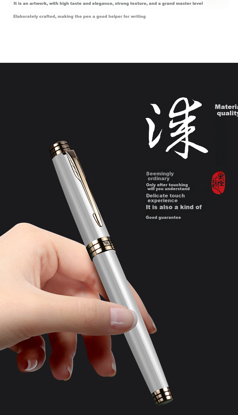 V.V.A [Mid-Autumn Festival And National Day Stationery Gift] Ballpoint Pen, Signature Pen, Gift for Teachers, Birthday Gift for Men And Women, High-End Pen, Knight White Liya Gold Clip, 0.5mm, Customizable 6