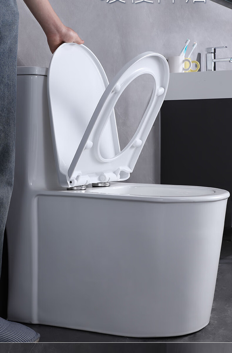 JROR [Germany] Universal V-Shaped Thickened Toilet Seat Cover Slow-Closing Pressure-Resistant Toilet Ring 12