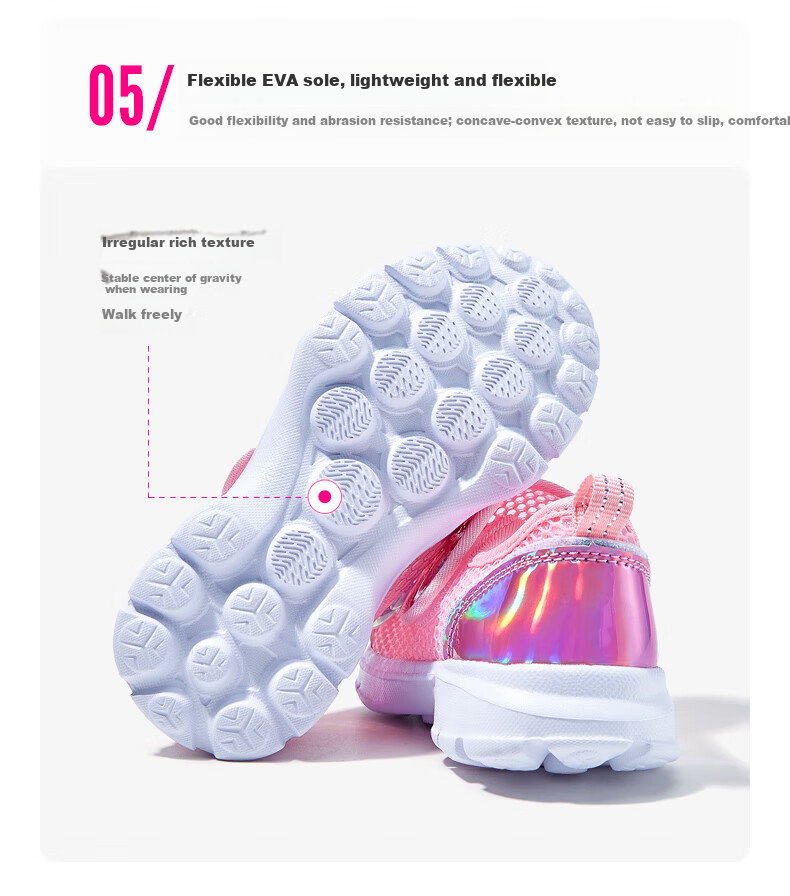 Barbie Children's Shoes, Summer Kids' Sneakers, Girls' Mesh Shoes, Breathable Dopamine Running Shoes DA5901, Pink, Size 34 7