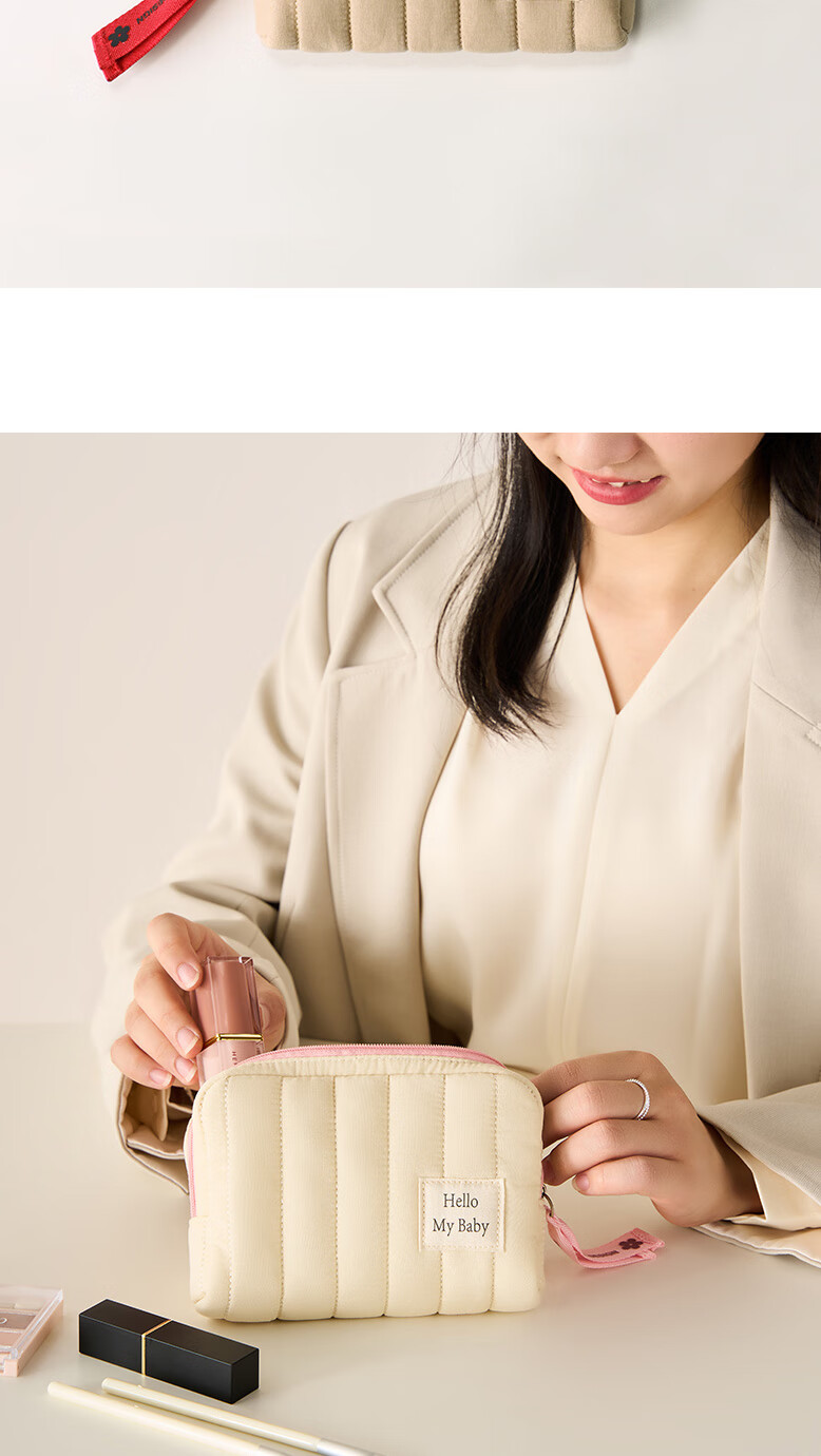 Bonayun Cosmetic Bag for Women, Portable Travel Mini Makeup Bag, Lipstick Organizer, High-End Storage Pouch, Simple Soft Shockproof 1