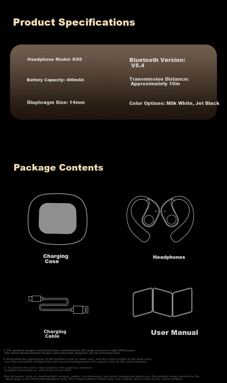 D.ROB D.ROBAI Conference Headphones, Bone Conduction Concept, Over-Ear Wireless Bluetooth Earphones, Noise Reduction, Real-Time Recording, Simultaneous Interpretation, Compatible with Huawei, Apple, Huawei Xiaomi K69, Beige Color 15