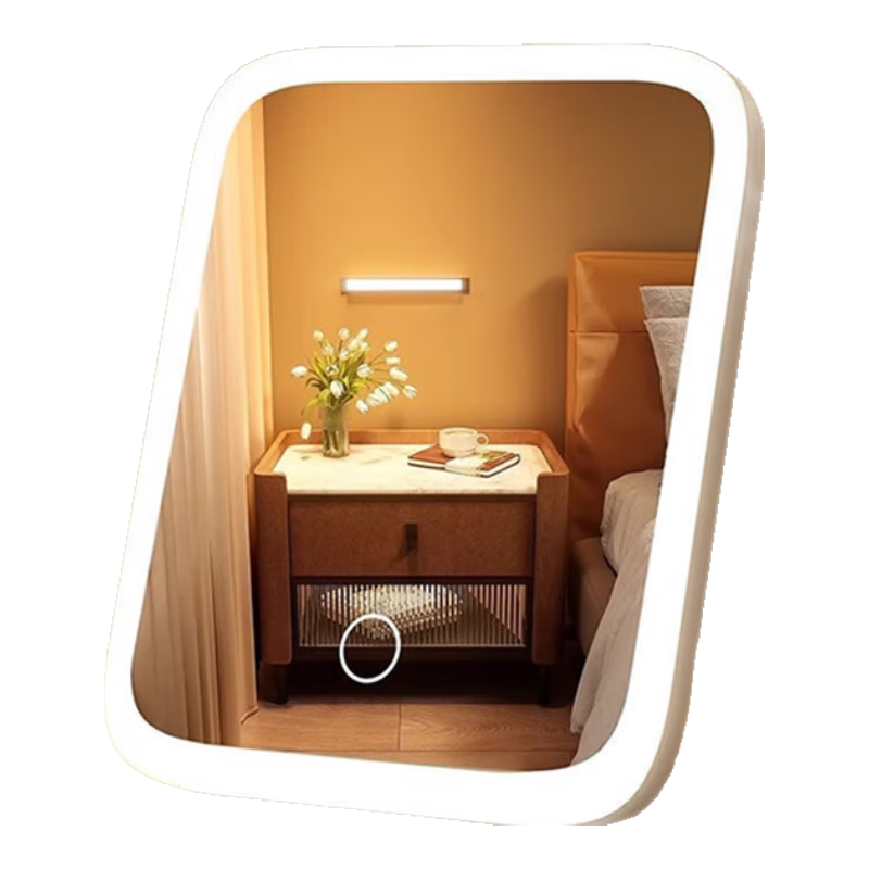 Meebordi LED Makeup Mirror with Light, Foldable Portable Three-Color Fill Light Dressing Table Mirror for Students, Desktop Dorm Beauty Tool Lamp, Graduation Gift for Teachers