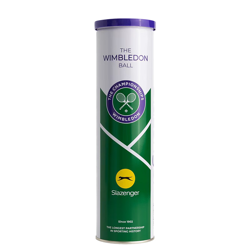 Slazenger 4-Ball Tennis Set, Metal Can, for Wimbledon Training And Matches, Full Box of 18 Tubes, New Packaging 340982*18