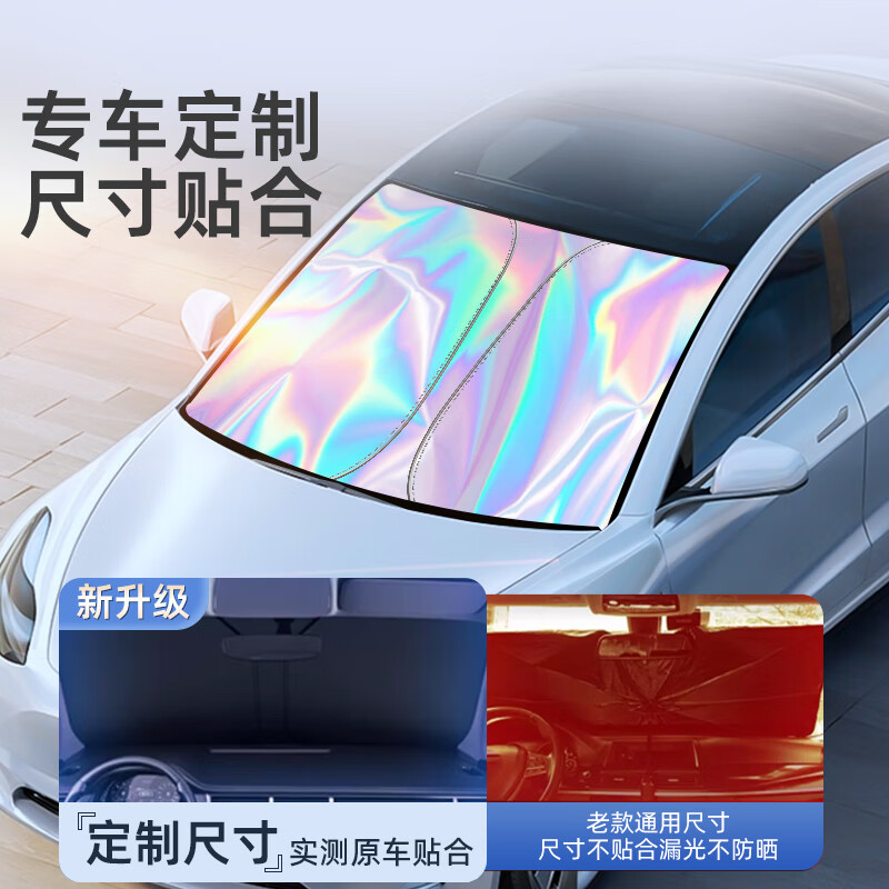 Zhunhang Car Sunshade, Window Cover, Front Windshield Cover, Half Sunshade, Tesla Sky Canopy, Sun Umbrella, Light-Blocking Shield