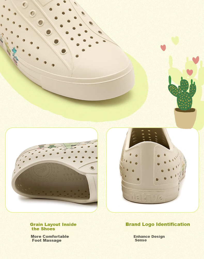 Native Perforated Shoes Guardian Series Outdoor Beach Sandals for Men And Women, Summer Slippers, Non-Slip, Odor-Resistant, Breathable, Versatile 8