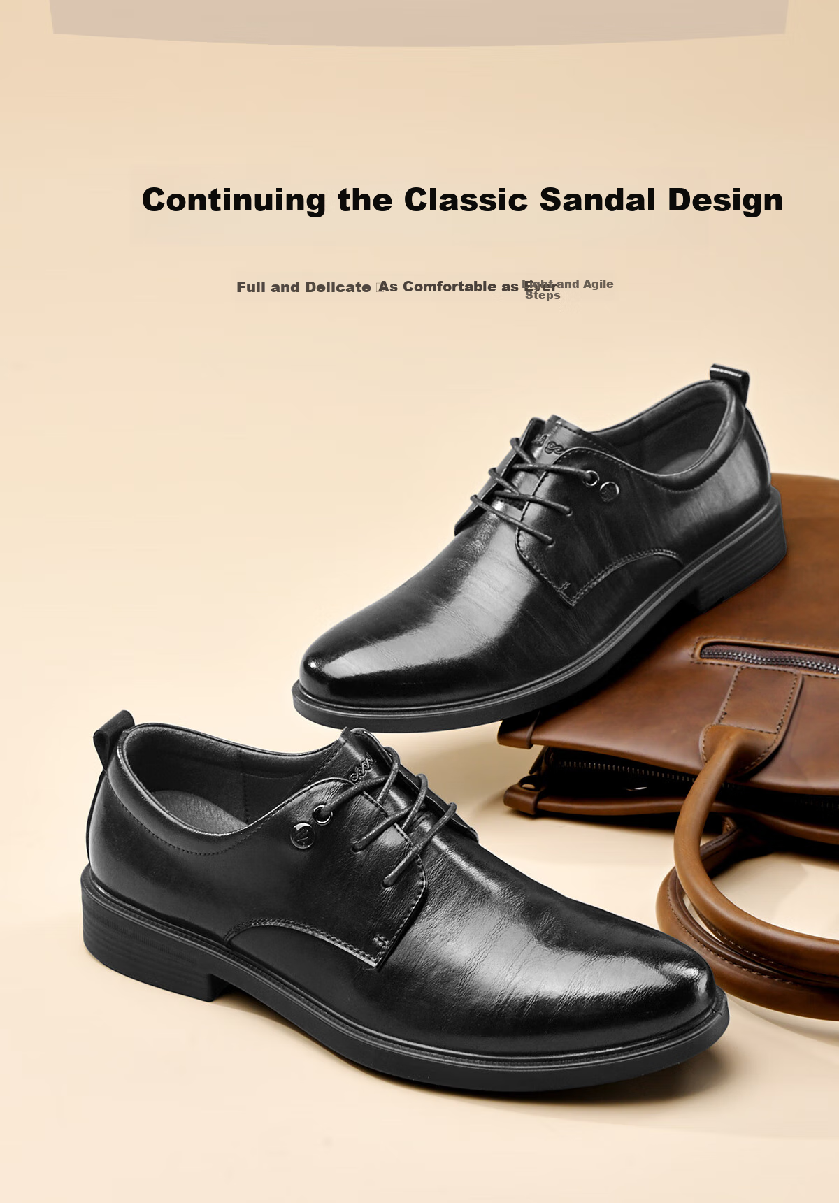 HLA Men's Leather Shoes, Business Formal Derby Shoes for Autumn And Winter, HAAPXM3EBH164, Brown Height-Increasing Style, Size 39 5