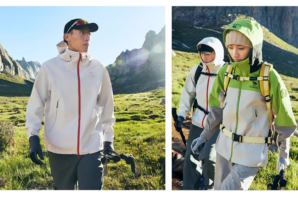 CAMEL [Wang Junkai Edition] Unisex 3-in-1 Waterproof Shell Jacket Outdoor Coat 6