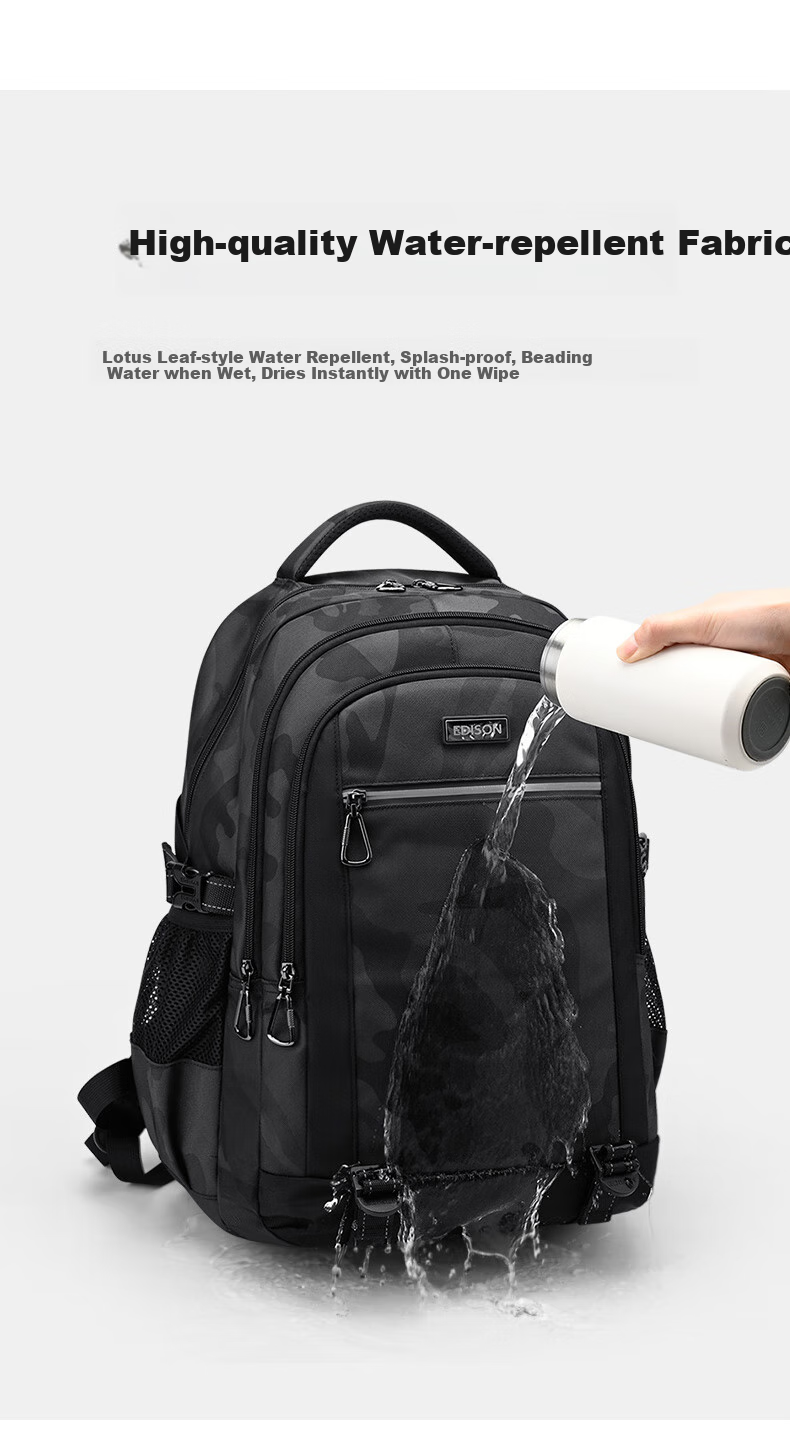 Edison Middle School Student Backpack, Large Capacity, Water-Resistant, Lightweight, Reflective, Double Shoulder Bag, Travel Backpack K051-2 10