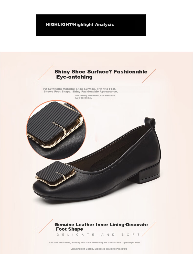 DAPHNE Chunky Heel Elegant Fashionable Women's Pumps Versatile Commuter Work Shoes for Women 4623101107 Black Size 39 4