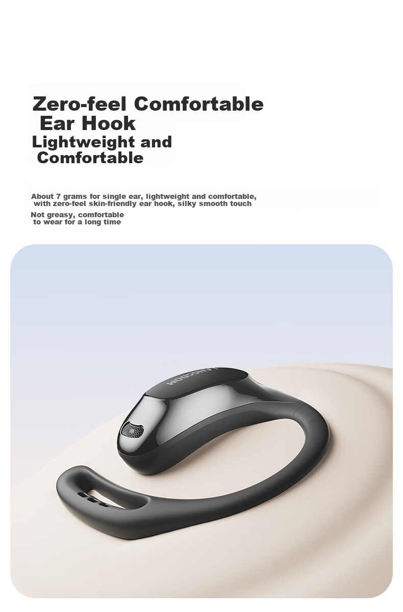 Lanshidun Bluetooth Headphones, Ear-Hook Style, Bone Conduction Concept, Open-Ear Design, Not In-Ear, ENC Calling, Noise Reduction, for Sports, Running, Cycling, Gaming, Music Headphones, TE10 Black 4