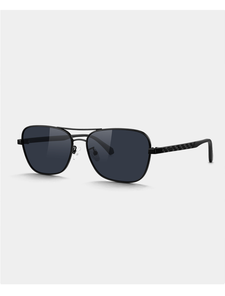LOESY Double-Sided Coated Polarized Carbon Fiber Comfortable Square Sunglasses for Driving And Fishing, Sunset Red 3