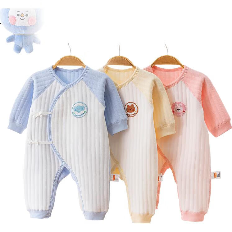 Детский комбинезон Babyprints, осенне-зимняя одежда для новорожденных, комбинезон с защитой живота, термобелье, наряд для полного месяца, с рисунком лягушки, размер 66