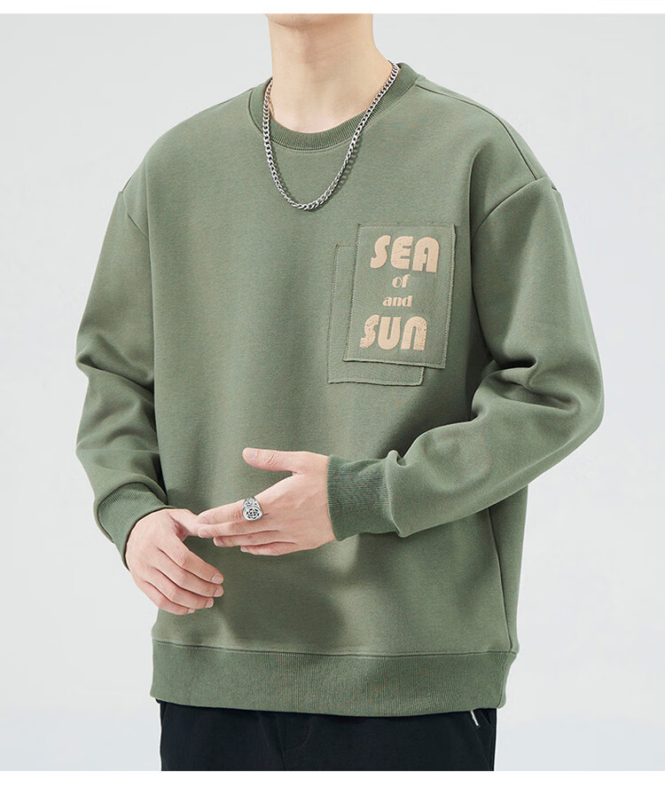 JEEP SPIRIT Men's Sweatshirt Jacket, Men's Autumn And Winter Long-Sleeve T-Shirt, Trendy Casual Outerwear, Heavyweight Base Layer 8