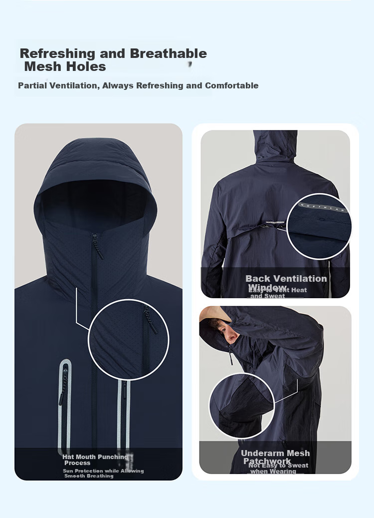 NORTHLAND UPF 500+ Outdoor Men's Original Yarn Sun Protection Jacket Cooling Antibacterial Breathable Lightweight Skin Jacket Sun Protection Clothing 6