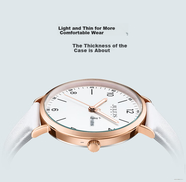 Julius Watch for Men, New Style, Suitable for Middle And High School Students, Exam Calendar, Quartz Men's Watch, White, JA-1516MB 5
