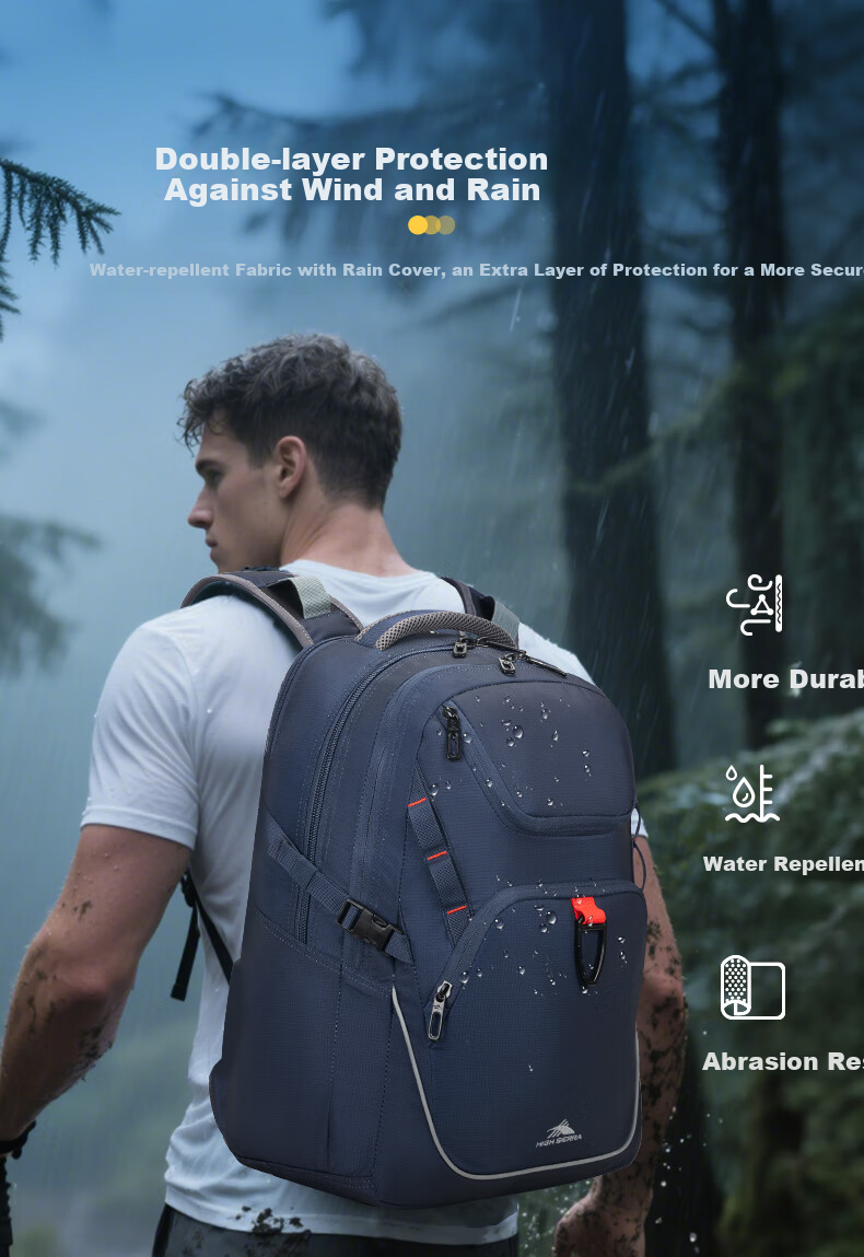 High Sierra Hiking Backpack for Men, Outdoor Sports Backpack, Water-Resistant Travel Bag, 16-Inch Commuter Large Capacity Backpack 9