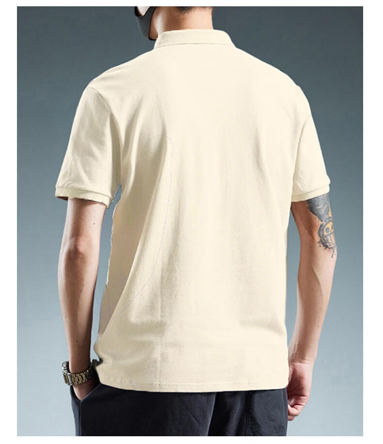 Jeanswest POLO Shirt for Men, Short Sleeve, Summer 2025, Pure Cotton, Trendy Casual Versatile Top, Black, 4XL 12