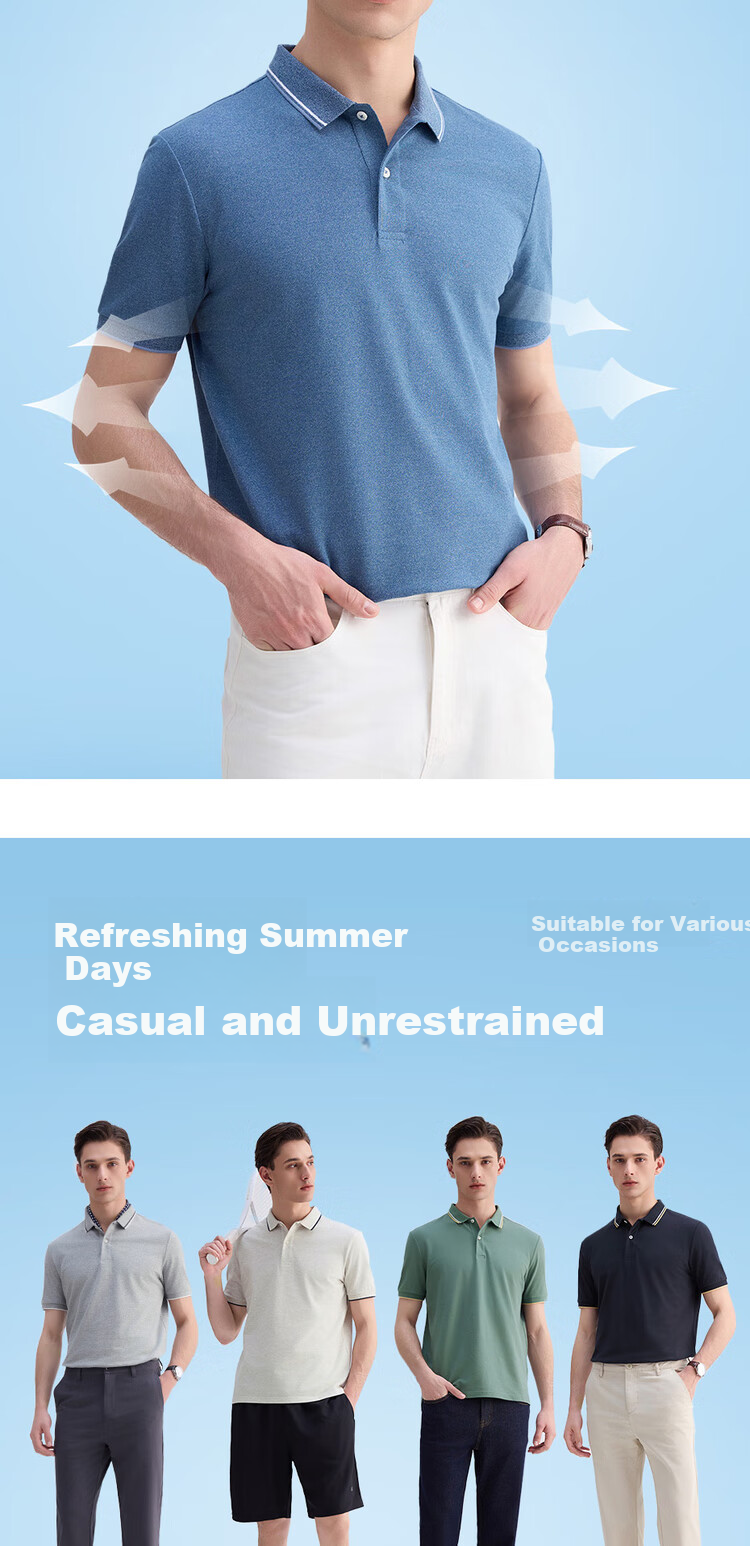 Giordano Men's Short-Sleeve Polo Shirt, Summer New Style, Elastic Lycra Cotton Contrasting Color Collar Top, Men's 01015383 5