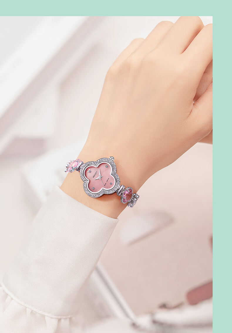 Disney Mickey Collaboration Luxury Four-Leaf Clover Bracelet Watch Waterproof Quartz 38mm Women's Day Birthday Gift for Girlfriend 6