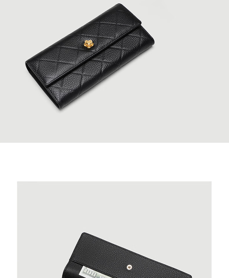 YUYULA Leather Women's Wallet, Large Capacity Clutch Bag, Long Style with Multiple Card Slots, Coin Purse, Light Luxury Leather Wallet, Birthday Gift 9