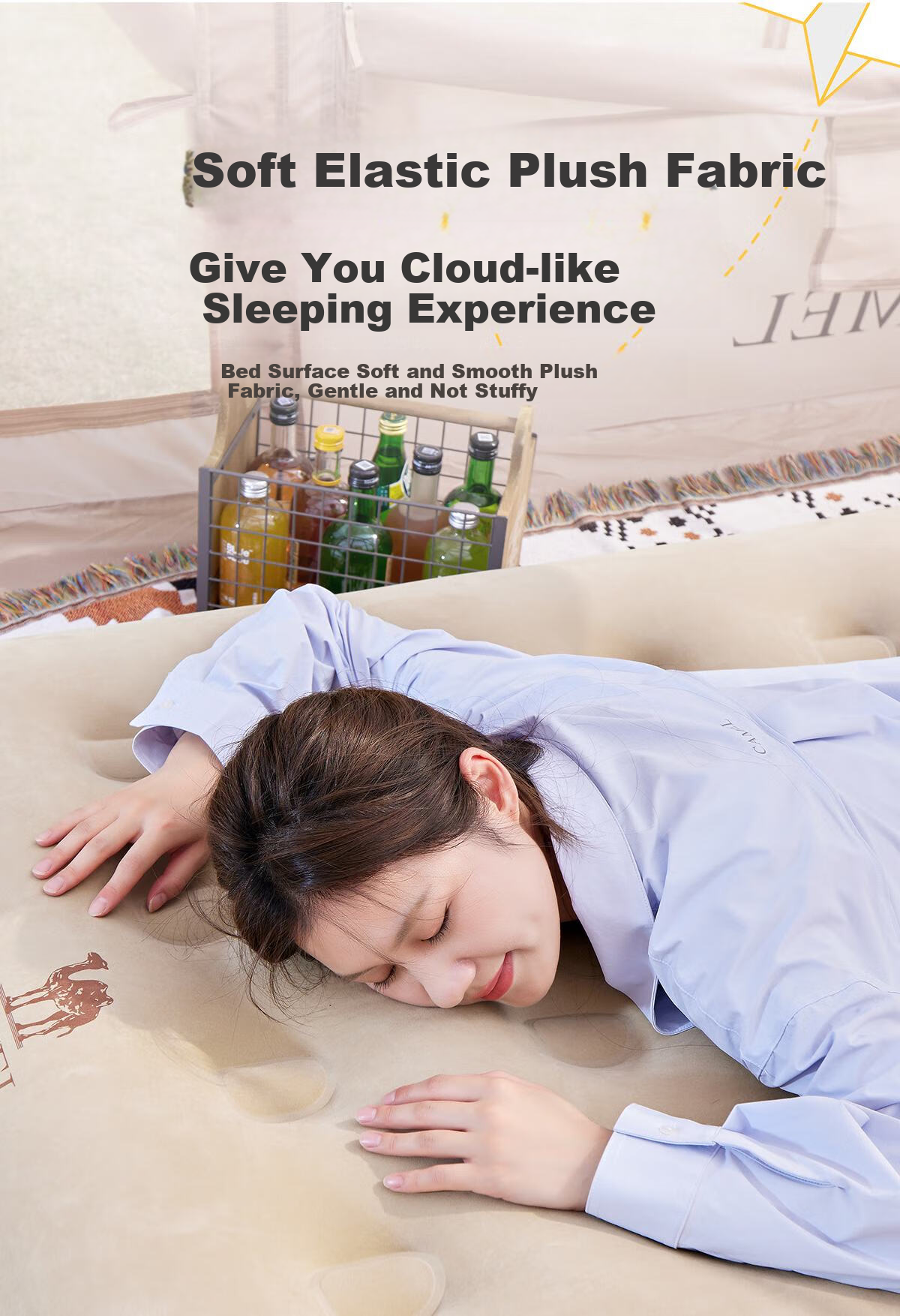 CAMEL [Jingdong Exclusive], Inflatable Mattress, Floor Sleeping Pad, Home And Outdoor Camping Mattress, Single Automatic Air Bed 4