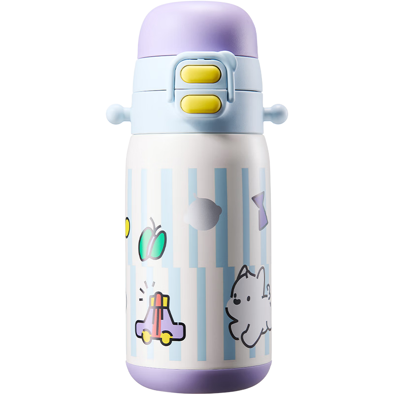 Babycare Children's Three-Drinking Insulated Cup, Water Bottle, Baby Sippy Cup with Straw, 316L Stainless Steel, for School Use, Ages 3-6+