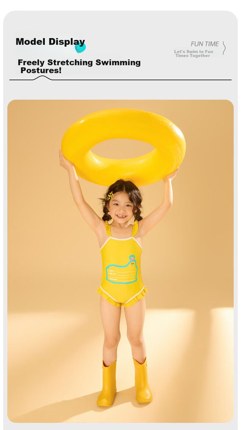 Adoreswim Cute Children's Swimsuit for Girls, Spring/summer 2025 One-Piece Swimsuit, Yellow, Quick-Dry Swimwear for Young Childre 9