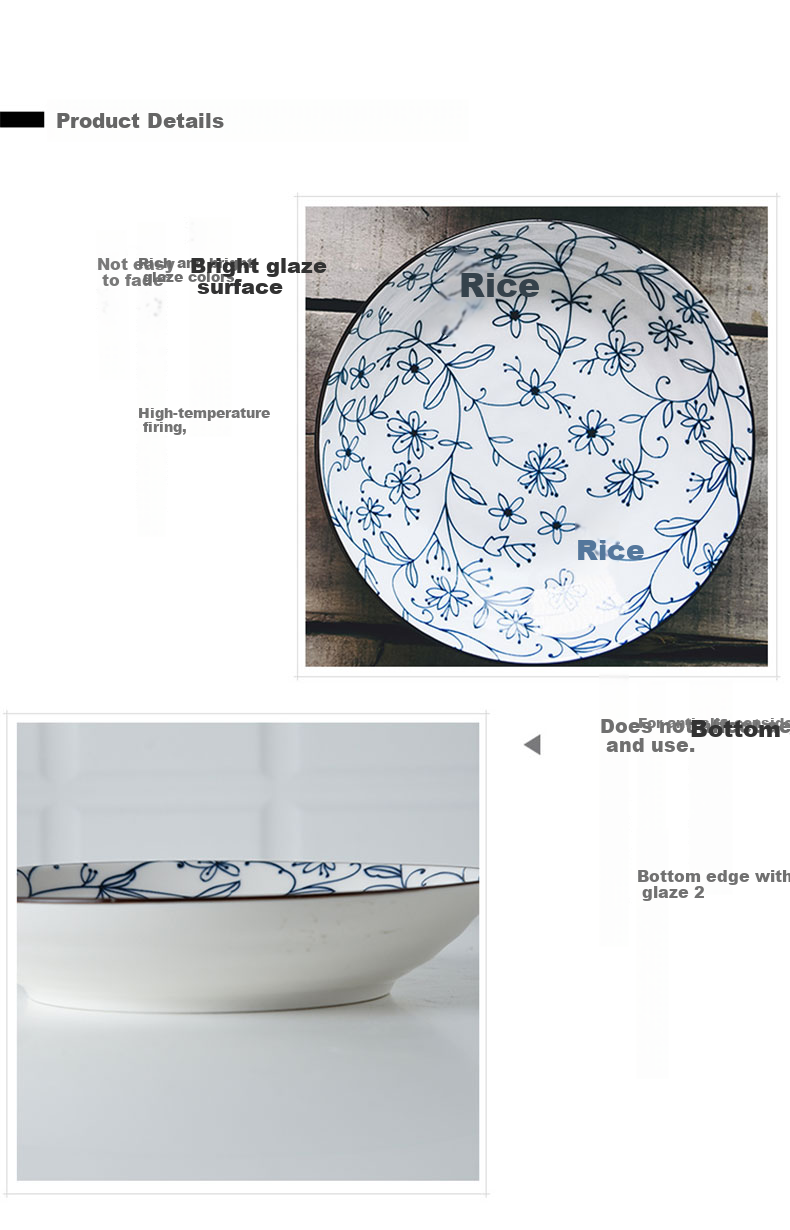 JIWUSENLIN Chinese Tableware Set Including Bowls, Plates, Noodles Bowl, Rice Bowl And Chopsticks Gift Set with Carrying Case, 6-Piece Set 9