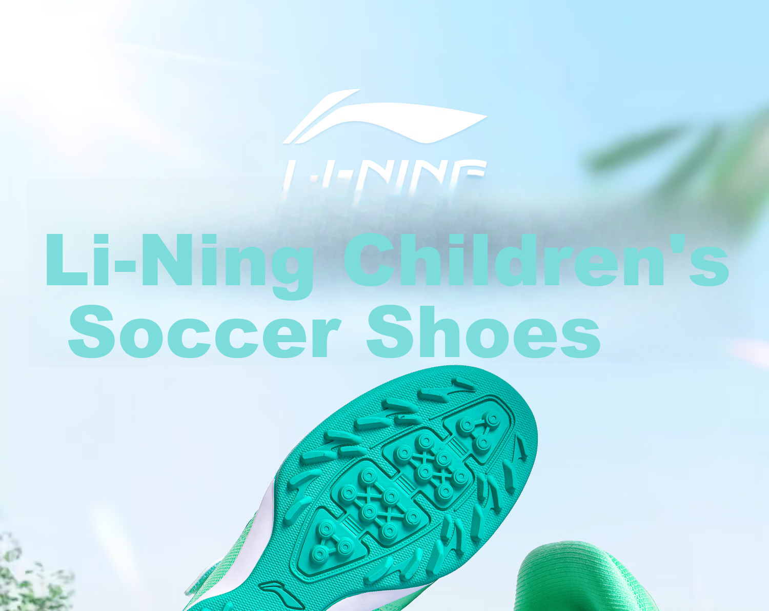 Li-Ning Children's Soccer Shoes with TF Turf Studs, for Primary School Students Aged 6-12, Professional Training Mesh Breathable Velcro Non-Slip Football Boots Size 32 1