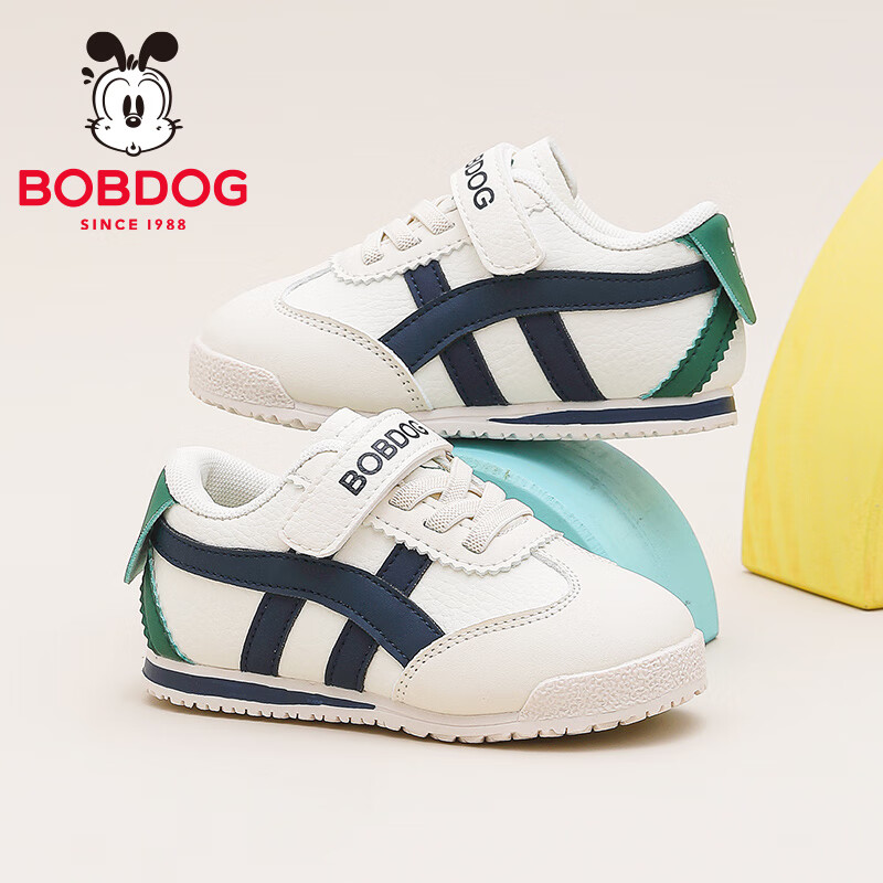 BOBDOG Children's Shoes, Toddler Autumn Style, Versatile Comfortable Walking Shoes, Boys' Functional Shoes, 101353036 Beige/navy Blue, Size 25