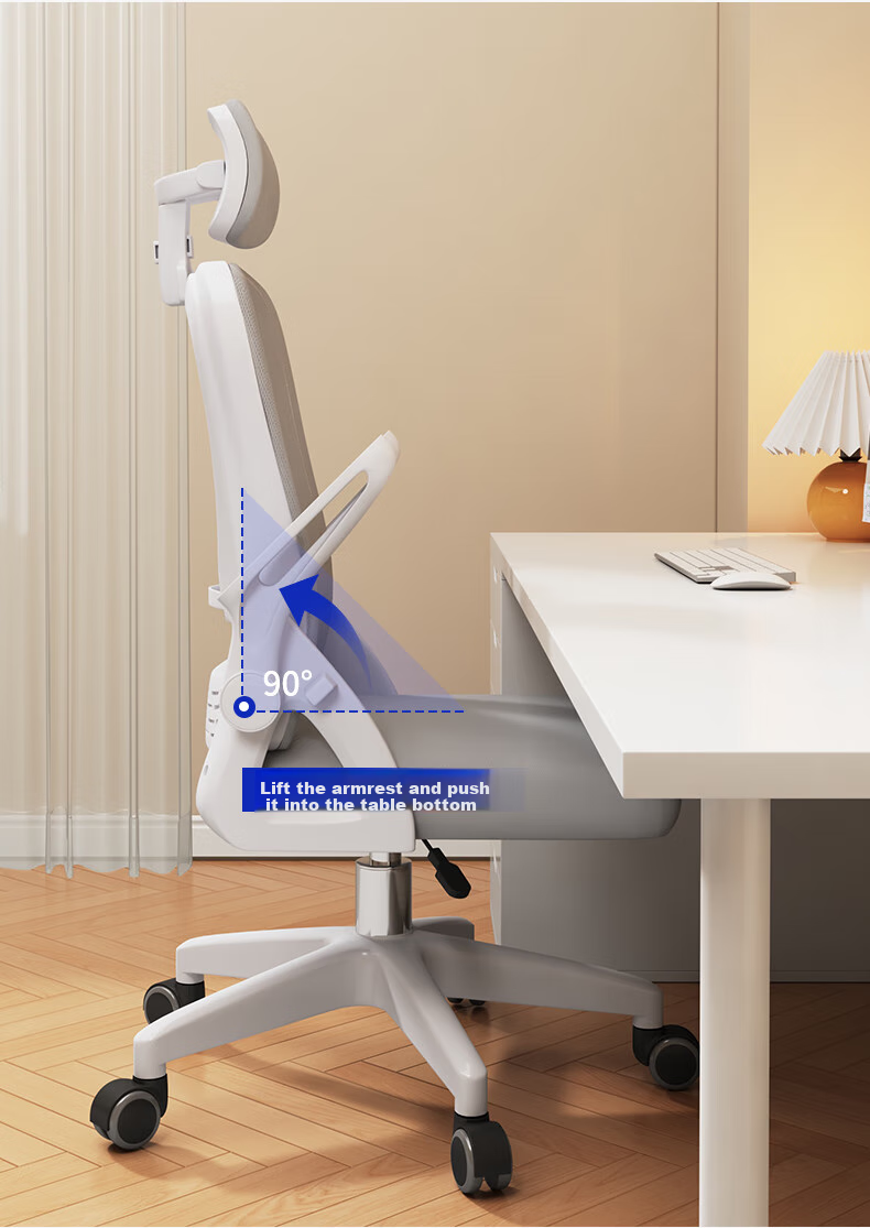 Chibailun Computer Chair, Office Chair, Home Student Writing And Study Chair, Gaming Chair with Bow-Shaped Backrest, Ergonomic Chair 5