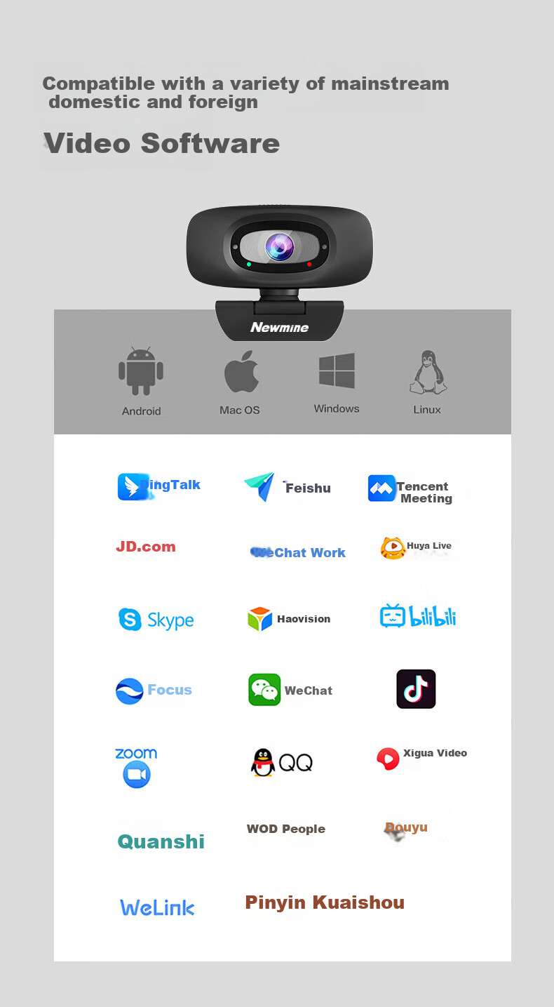 Newmine USB External Computer Webcam with Dual Microphones, 2K HD, for Desktop And Laptop Video Calls, Office Meetings, Interviews, Exams, And Live Streaming 11