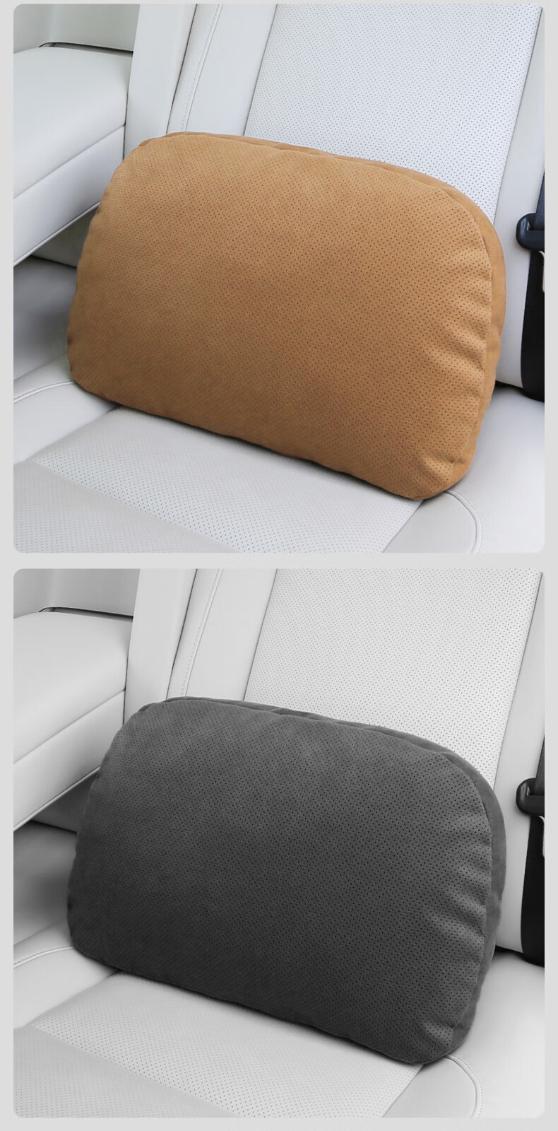 BIMLL Car Lumbar Support Perforated Suede Backrest Cushion Office Waist Pillow Seat Cushion Lumbar Protector Home and Car Use Pillow 10