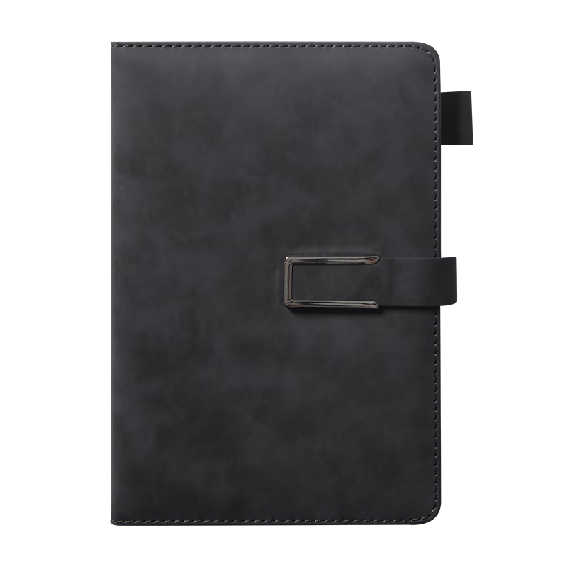 JD Jingzao Popular Product 25K 128-Page Single Sheep Grain Leather Texture Notebook Thickened Leather Office Meeting Notes Black