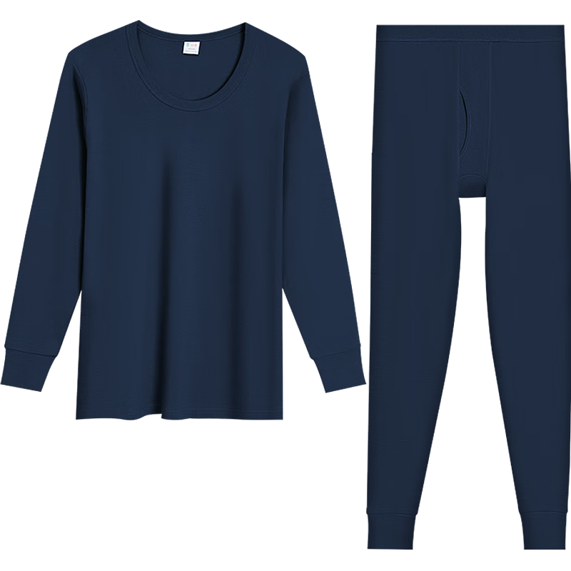 Hodo Men's Underwear, 7A Antibacterial Upgraded Autumn Top And Pants, Pure Cotton Set, Round Neck Thin Style, Base Layer Thermal Underwear