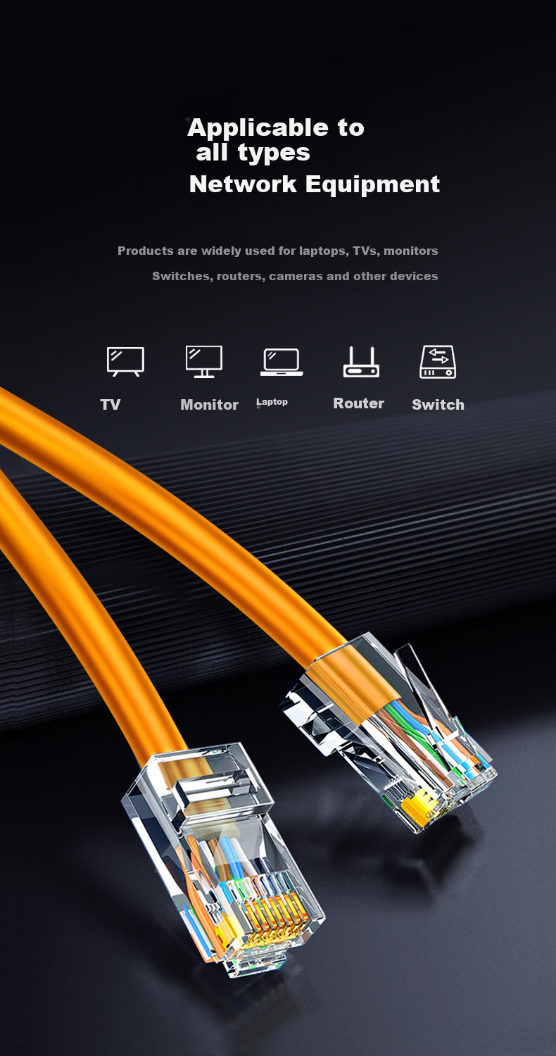 BIAZE Original Unshielded CAT6A Gigabit Ethernet Cable, Pure Copper Core, for Engineering And Home Wiring, Orange, 305 Meters 9