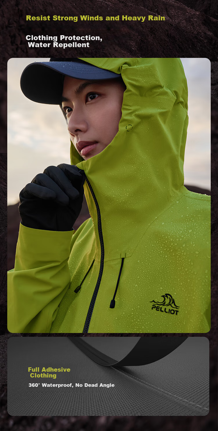 Pelliot [Yanke Pro] Hard Shell Jacket for Men And Women, Spring And Summer Waterproof Windproof Mountaineering Coat, Model 124301070 5