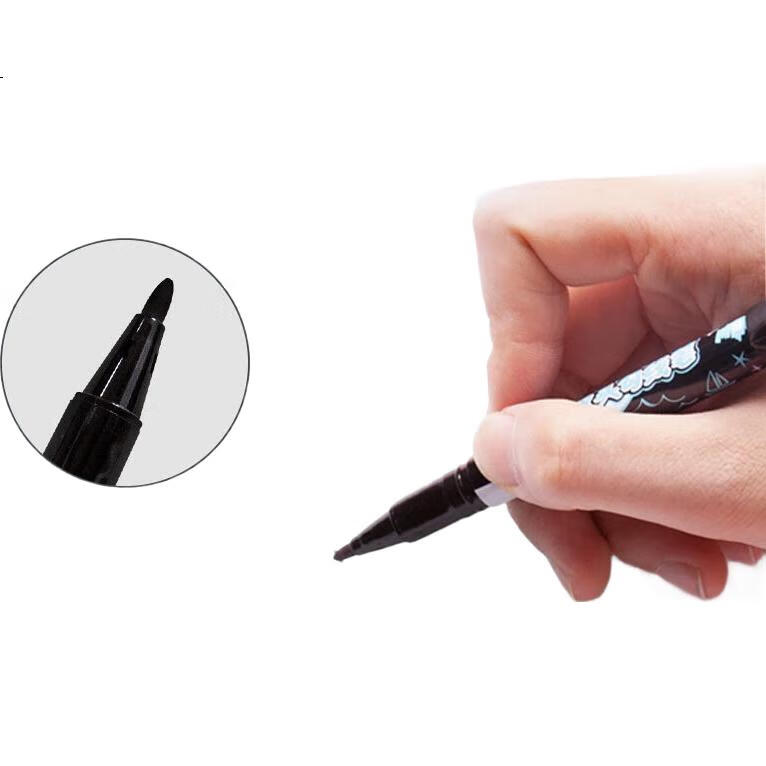 Маркер Maped Dual-Tip, черный, набор из 1 шт., для начальной школы и детей, водостойкий, на масляной основе, с двумя наконечниками (толстый и тонкий), для заметок и журналов, 746610CH