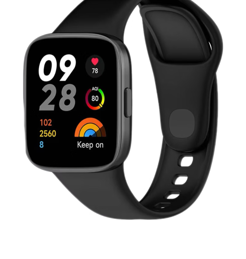 MAIKUQI Compatible with Redmi Watch 3 Watch Strap, Silicone Watchband, Smartwatch Wristband [Black] 6