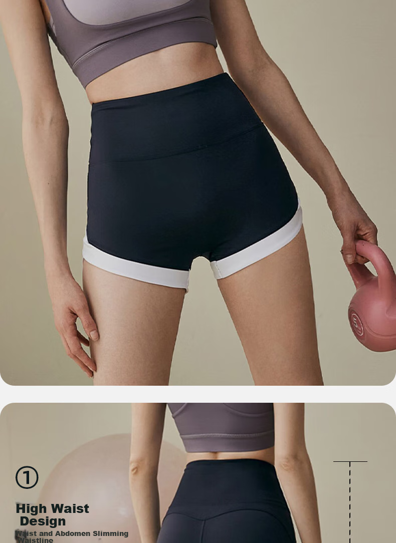 XUEXIMAN Yoga Shorts for Women, Summer High-Waisted Butt-Lifting Professional Running Pilates Training Sports Fitness Three-Quarter Length Pants 3