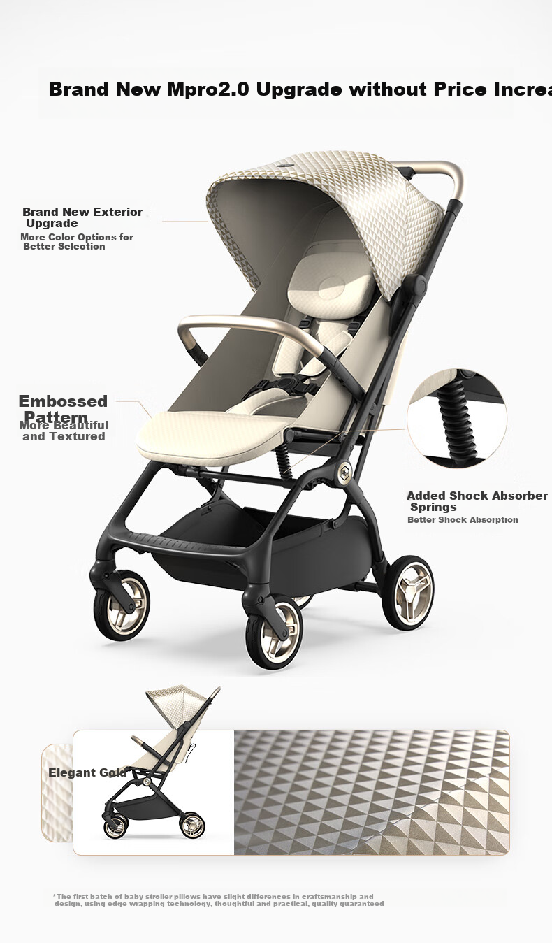 HBR Stroller, One-Button Automatic Folding, Lightweight, High Landscape MPro2.0 Automatic Folding [Upgraded Version], Yaji 5