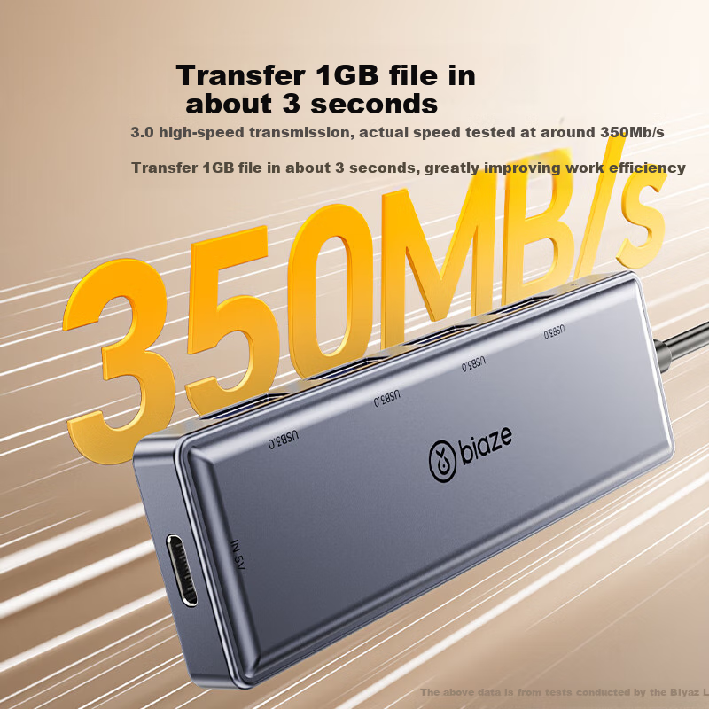 BIAZE Type-C 3.0 концентратор, 4-портовый USB-хаб, удлинитель для ноутбуков Apple, планшетов iPad, адаптер